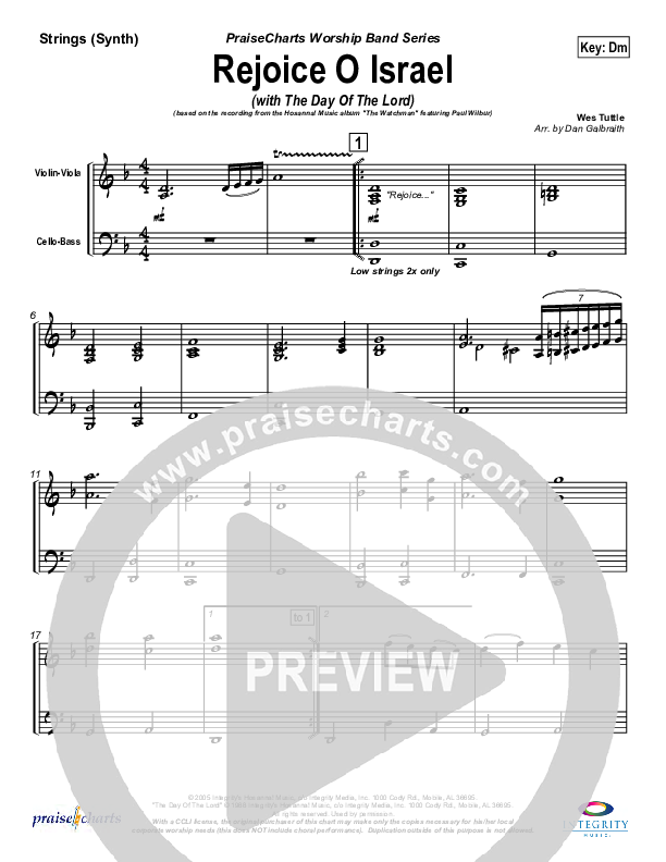 Rejoice O Israel Synth Strings (Paul Wilbur)