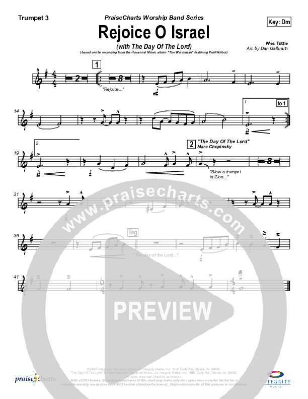 Rejoice O Israel Trumpet 3 (Paul Wilbur)