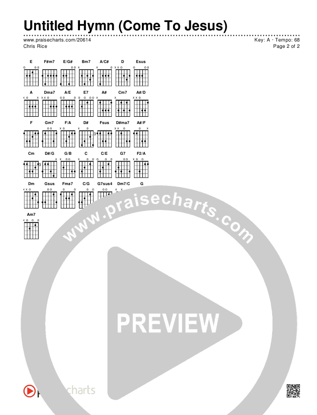 Untitled Hymn (Come To Jesus) Chords & Lyrics (Chris Rice)