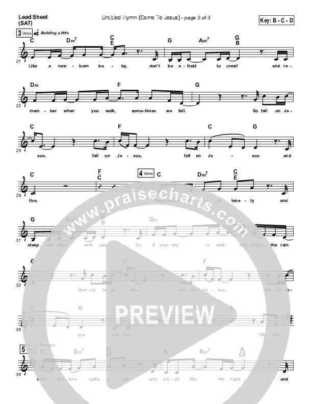 Untitled Hymn (Come To Jesus) Lead (SAT) (Chris Rice)