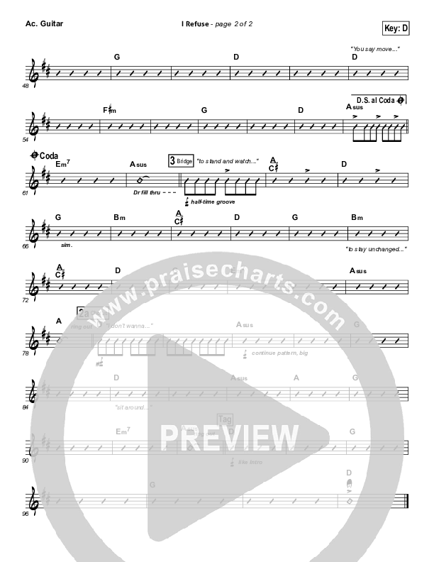 I Refuse Acoustic Guitar (Josh Wilson)