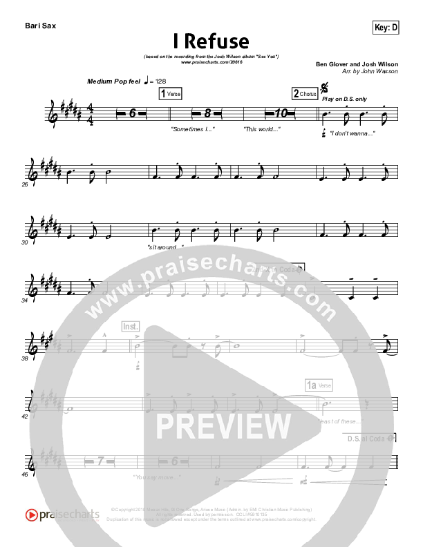 I Refuse Bari Sax (Josh Wilson)