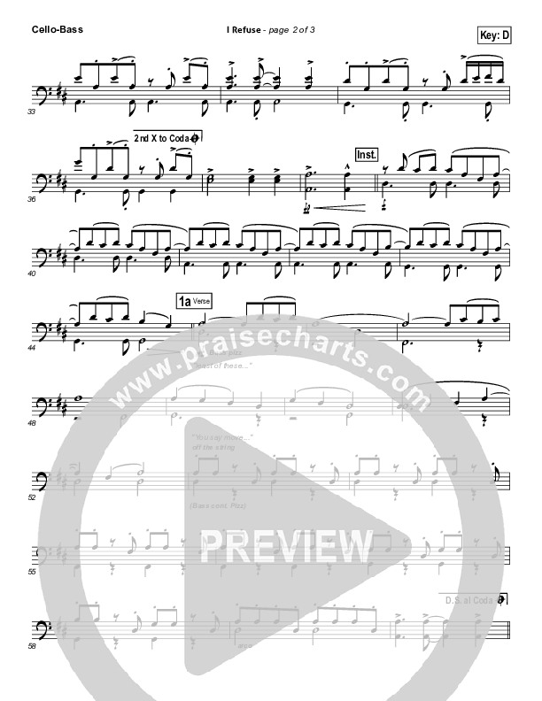 I Refuse Cello/Bass (Josh Wilson)