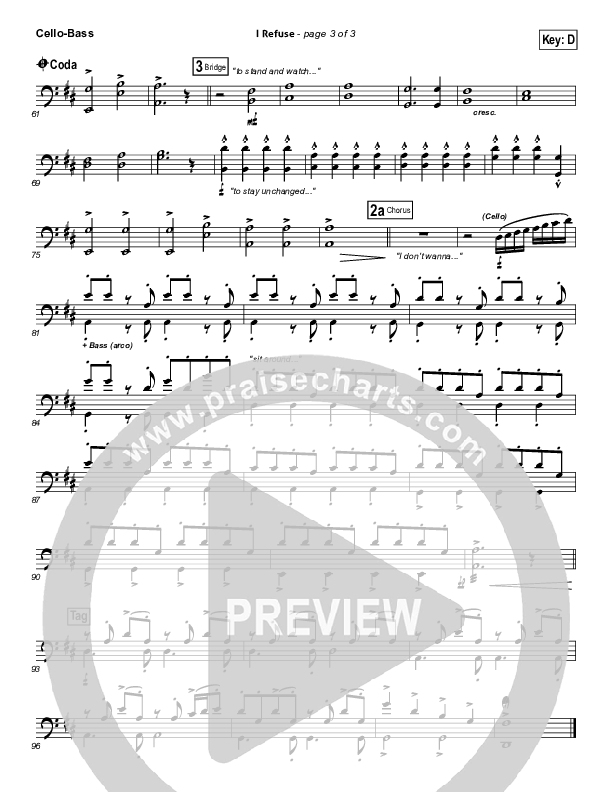 I Refuse Cello/Bass (Josh Wilson)