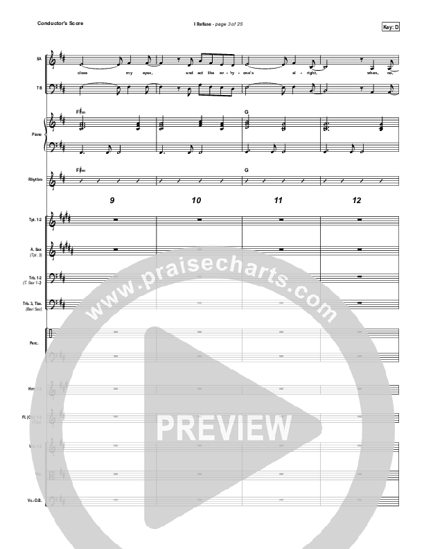 I Refuse Conductor's Score (Josh Wilson)