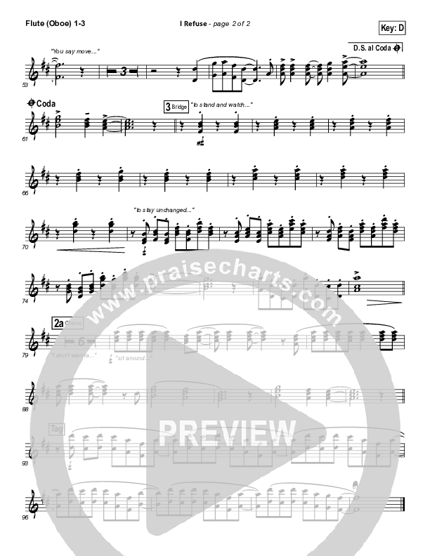 I Refuse Flute/Oboe 1/2/3 (Josh Wilson)