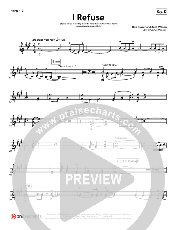 I Refuse Brass Pack (Josh Wilson)