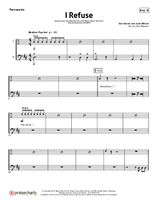 I Refuse Percussion (Josh Wilson)