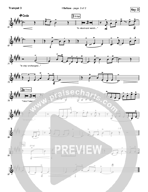 I Refuse Trumpet 3 (Josh Wilson)