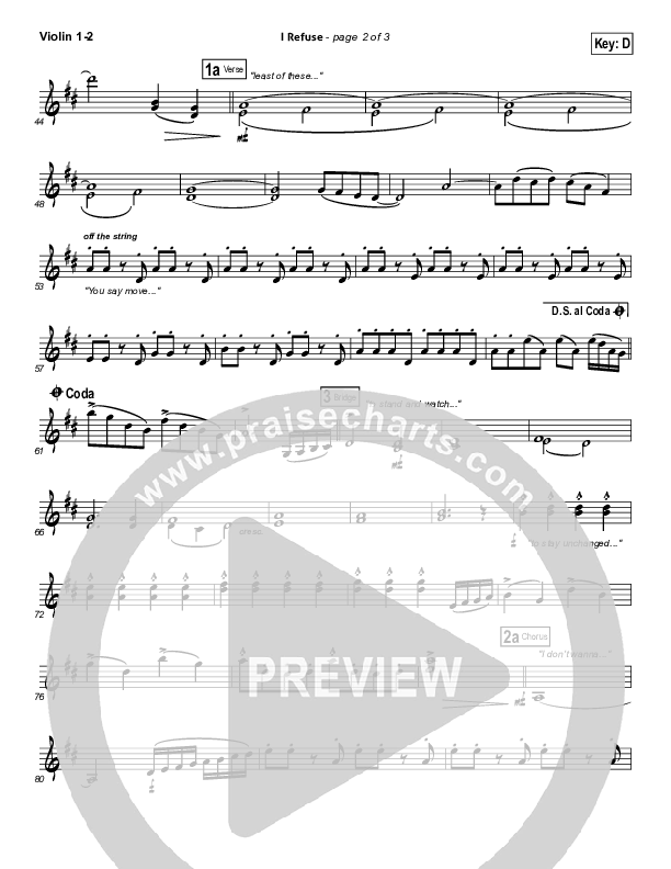 I Refuse Violin 1/2 (Josh Wilson)