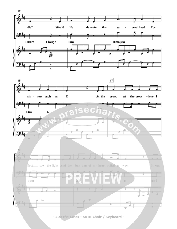 At The Cross Piano/Vocal (SATB) (Don Chapman)