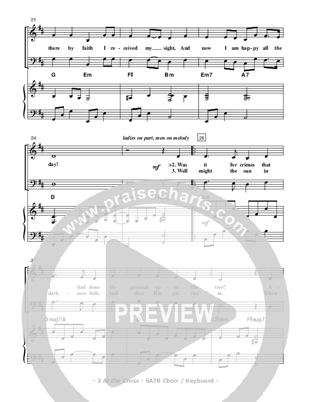 At The Cross Piano/Vocal (SATB) (Don Chapman)