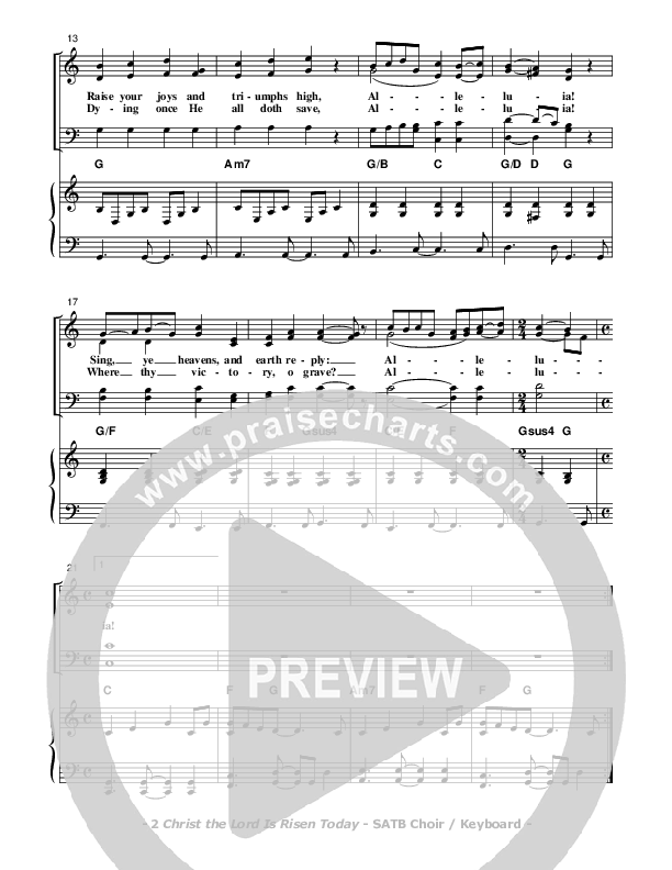 Christ the Lord Is Risen Today Choir Sheet (SATB) (Don Chapman)