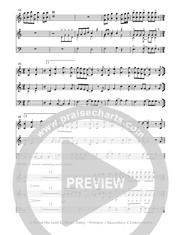 Christ the Lord Is Risen Today C Instruments (Don Chapman)