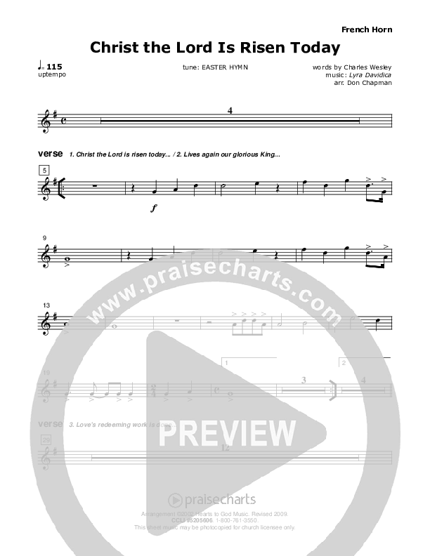 Christ the Lord Is Risen Today French Horn (Don Chapman)