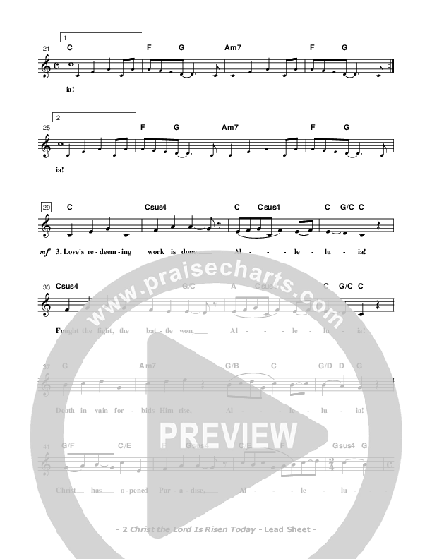 Christ the Lord Is Risen Today Lead Sheet (Don Chapman)