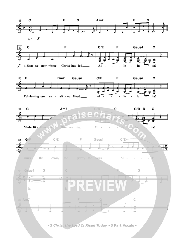 Christ the Lord Is Risen Today Lead Sheet (SAT) (Don Chapman)