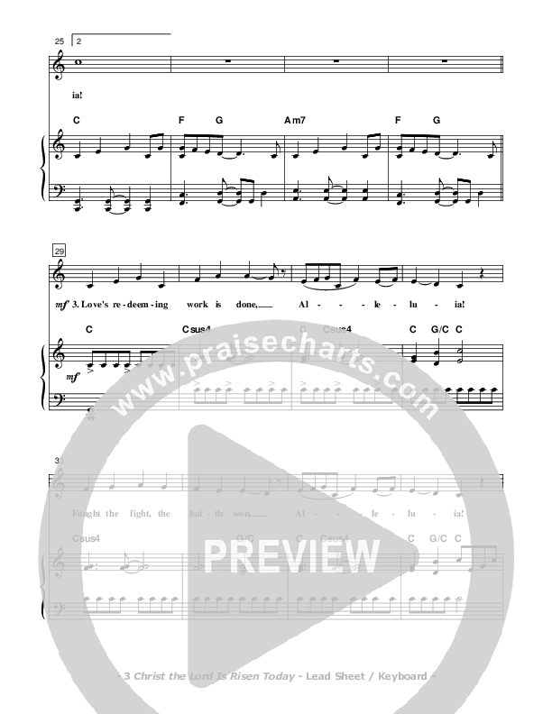 Christ the Lord Is Risen Today Piano/Vocal (Don Chapman)