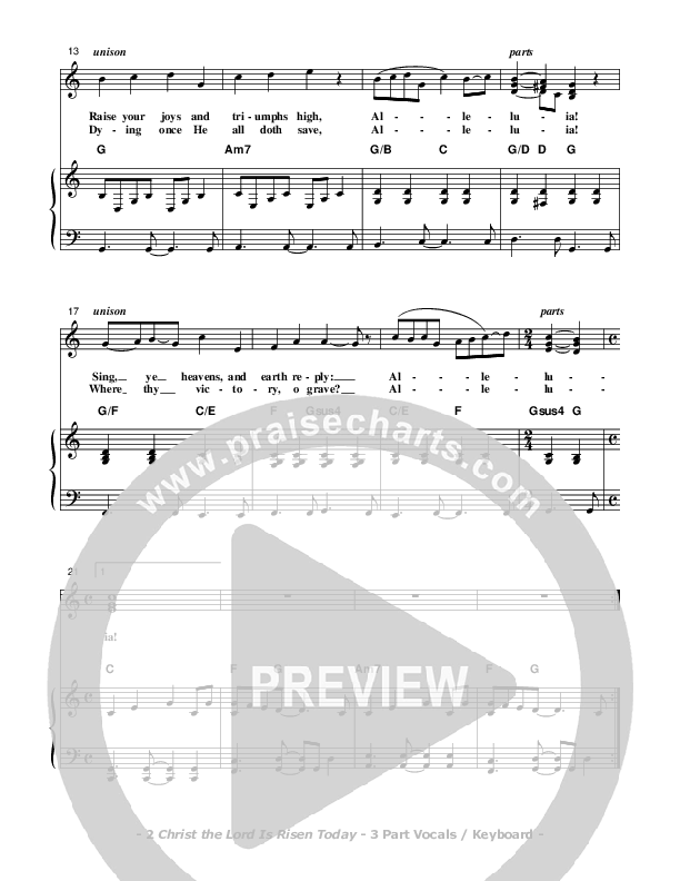 Christ the Lord Is Risen Today Piano/Vocal (SAT) (Don Chapman)