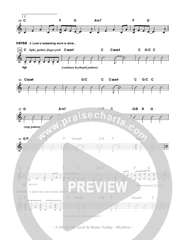 Christ the Lord Is Risen Today Rhythm Chart (Don Chapman)