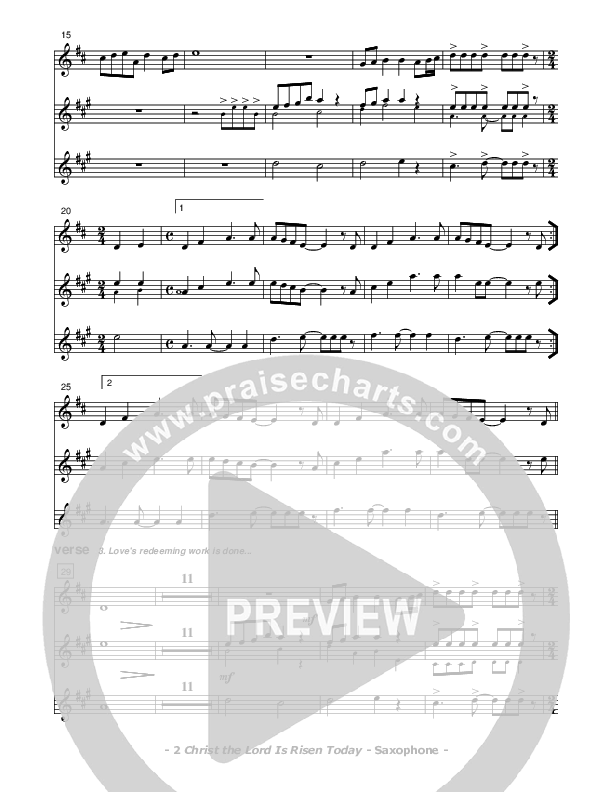 Christ the Lord Is Risen Today Saxophone (Don Chapman)