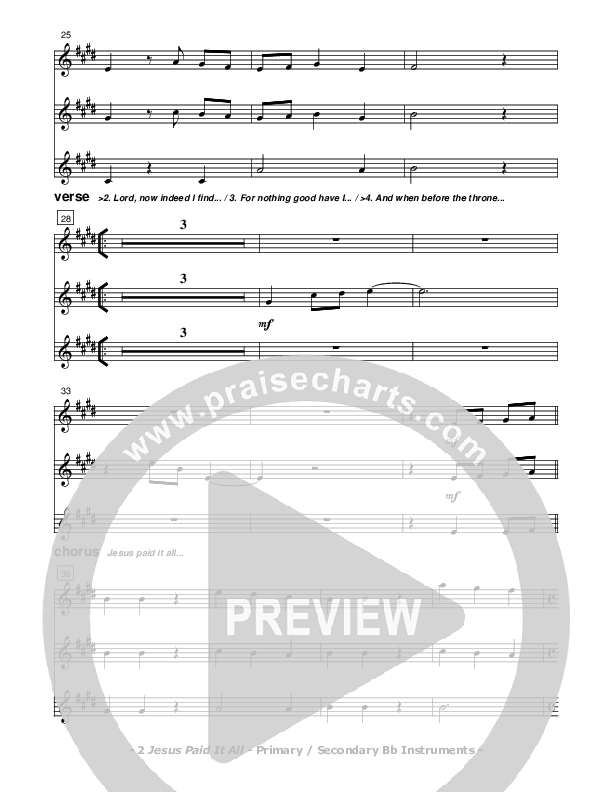 Jesus Paid It All Bb Instruments (Don Chapman)