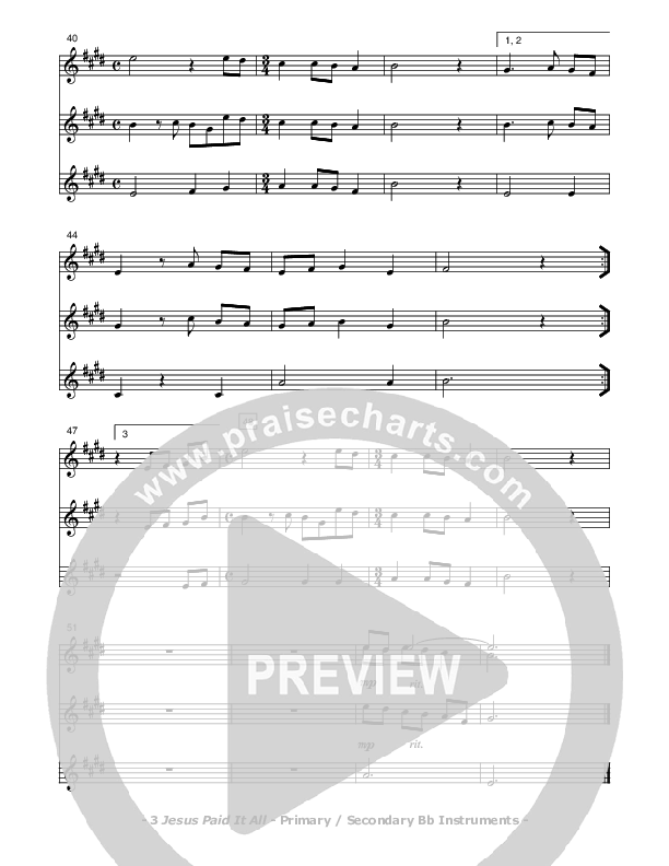 Jesus Paid It All Bb Instruments (Don Chapman)