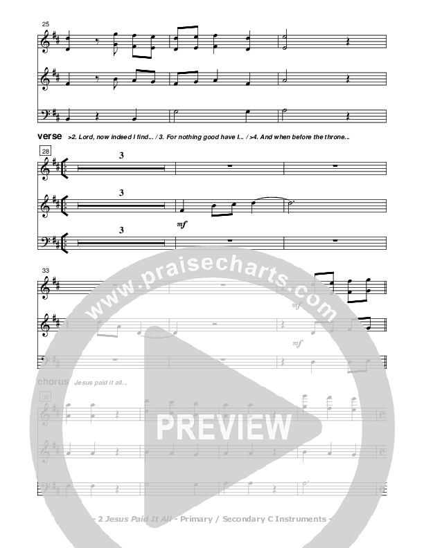 Jesus Paid It All C Instruments (Don Chapman)