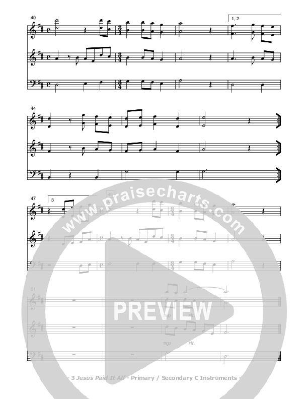 Jesus Paid It All C Instruments (Don Chapman)