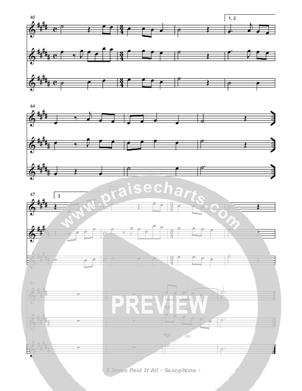 Jesus Paid It All Saxophone (Don Chapman)