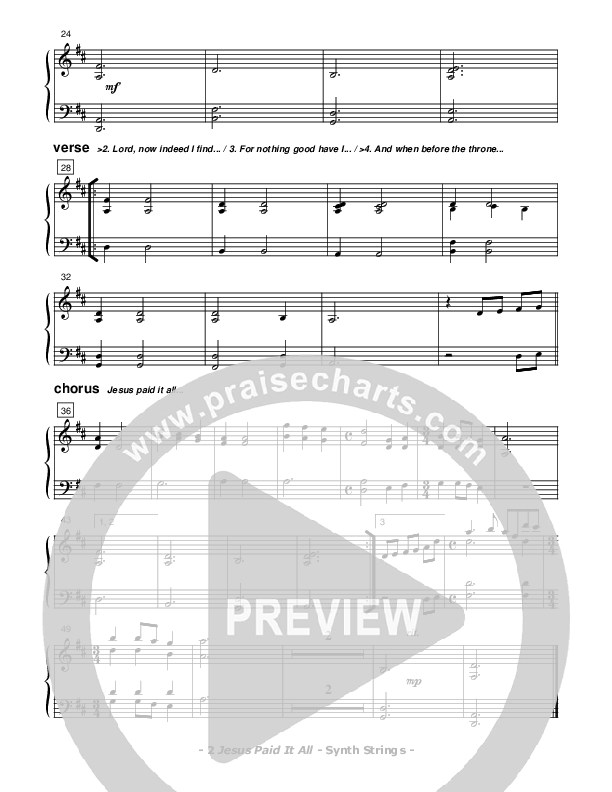 Jesus Paid It All Synth Strings (Don Chapman)