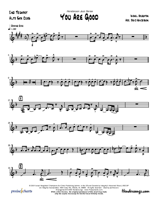 You Are Good (Instrumental) Trumpet 2 (Brad Henderson)