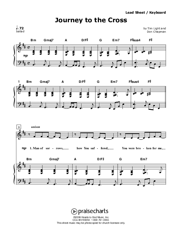 Journey to the Cross Piano/Vocal (Don Chapman)