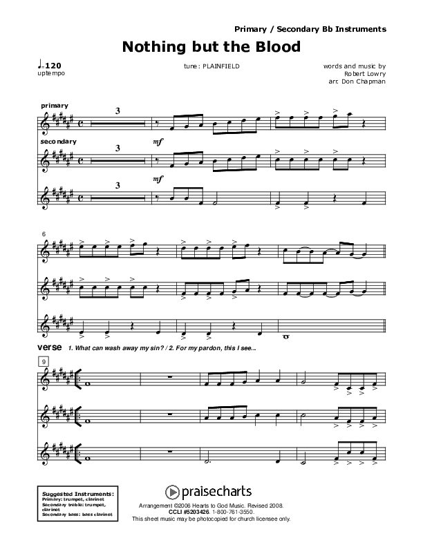 Nothing But The Blood Bb Instruments (Don Chapman)