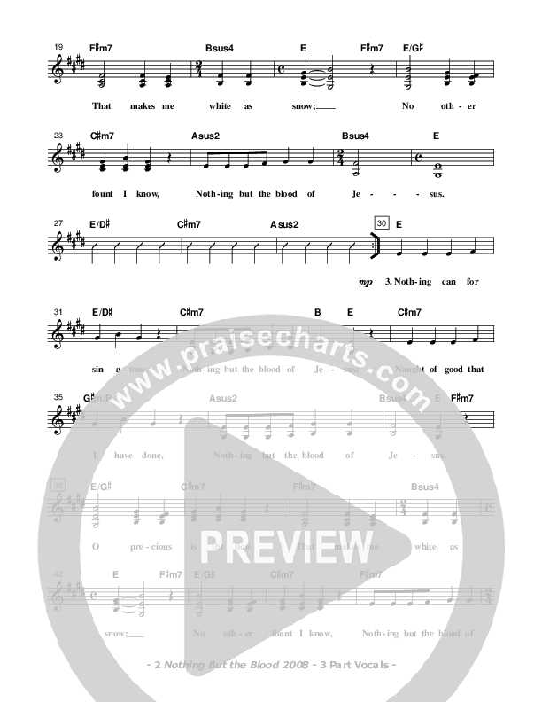 Nothing But The Blood Lead Sheet (SAT) (Don Chapman)