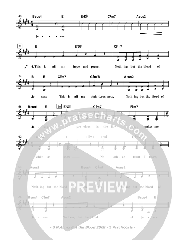 Nothing But The Blood Lead Sheet (SAT) (Don Chapman)