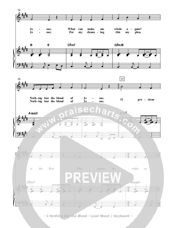 Nothing But The Blood Piano/Vocal (Don Chapman)