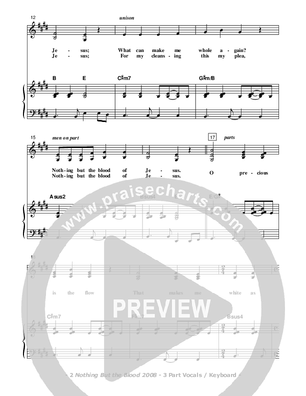 Nothing But The Blood Piano/Vocal (SAT) (Don Chapman)