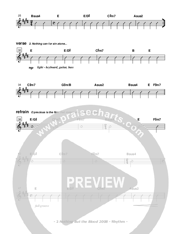 Nothing But The Blood Rhythm Chart (Don Chapman)
