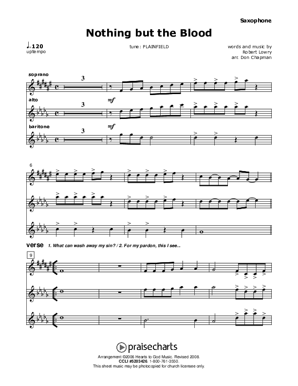 Nothing But The Blood Saxophone (Don Chapman)