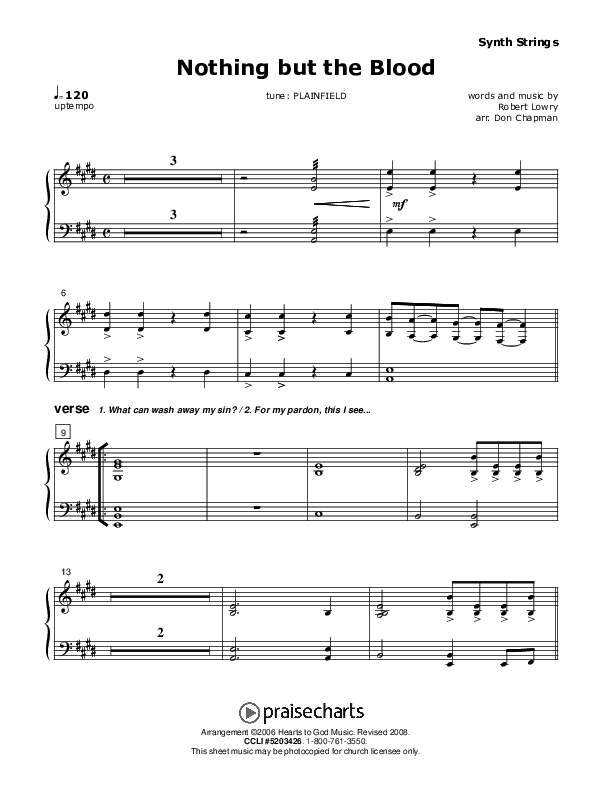 Nothing But The Blood Synth Strings (Don Chapman)