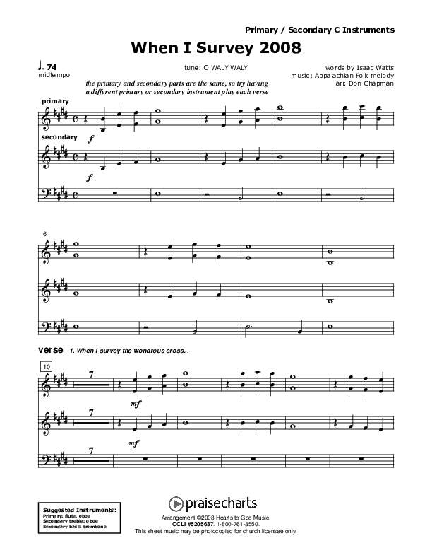 When I Survey C Instruments (Don Chapman)
