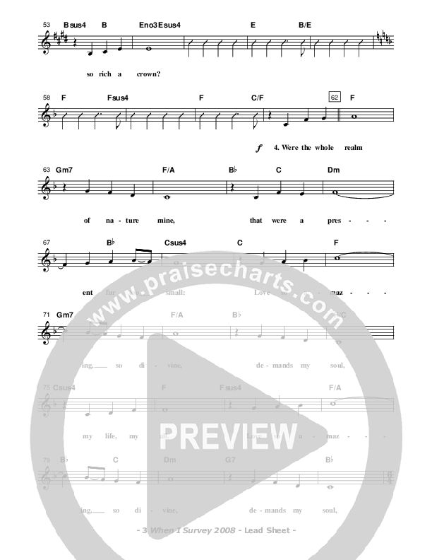 When I Survey Lead Sheet (Don Chapman)