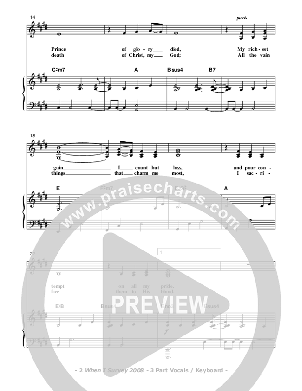 When I Survey Piano/Vocal (SAT) (Don Chapman)