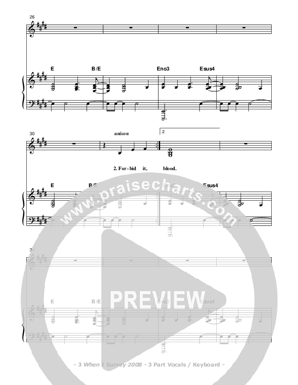 When I Survey Piano/Vocal (SAT) (Don Chapman)