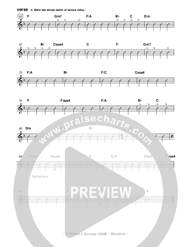 When I Survey Rhythm Chart (Don Chapman)
