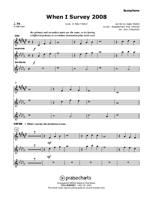 When I Survey Saxophone (Don Chapman)