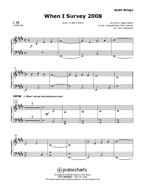 When I Survey Synth Strings (Don Chapman)
