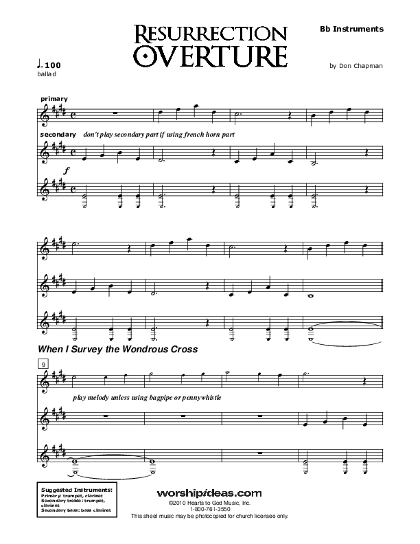 Resurrection Overture Bb Instruments (Don Chapman)