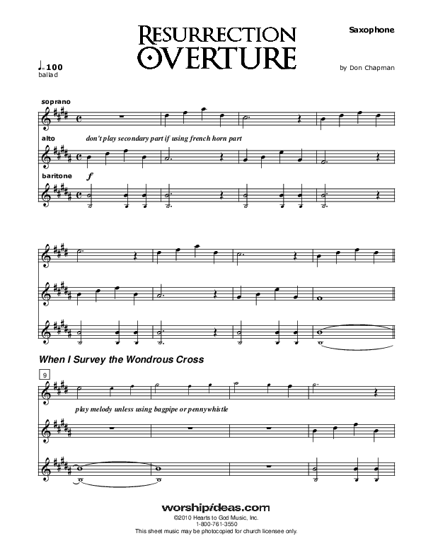Resurrection Overture Saxophone (Don Chapman)